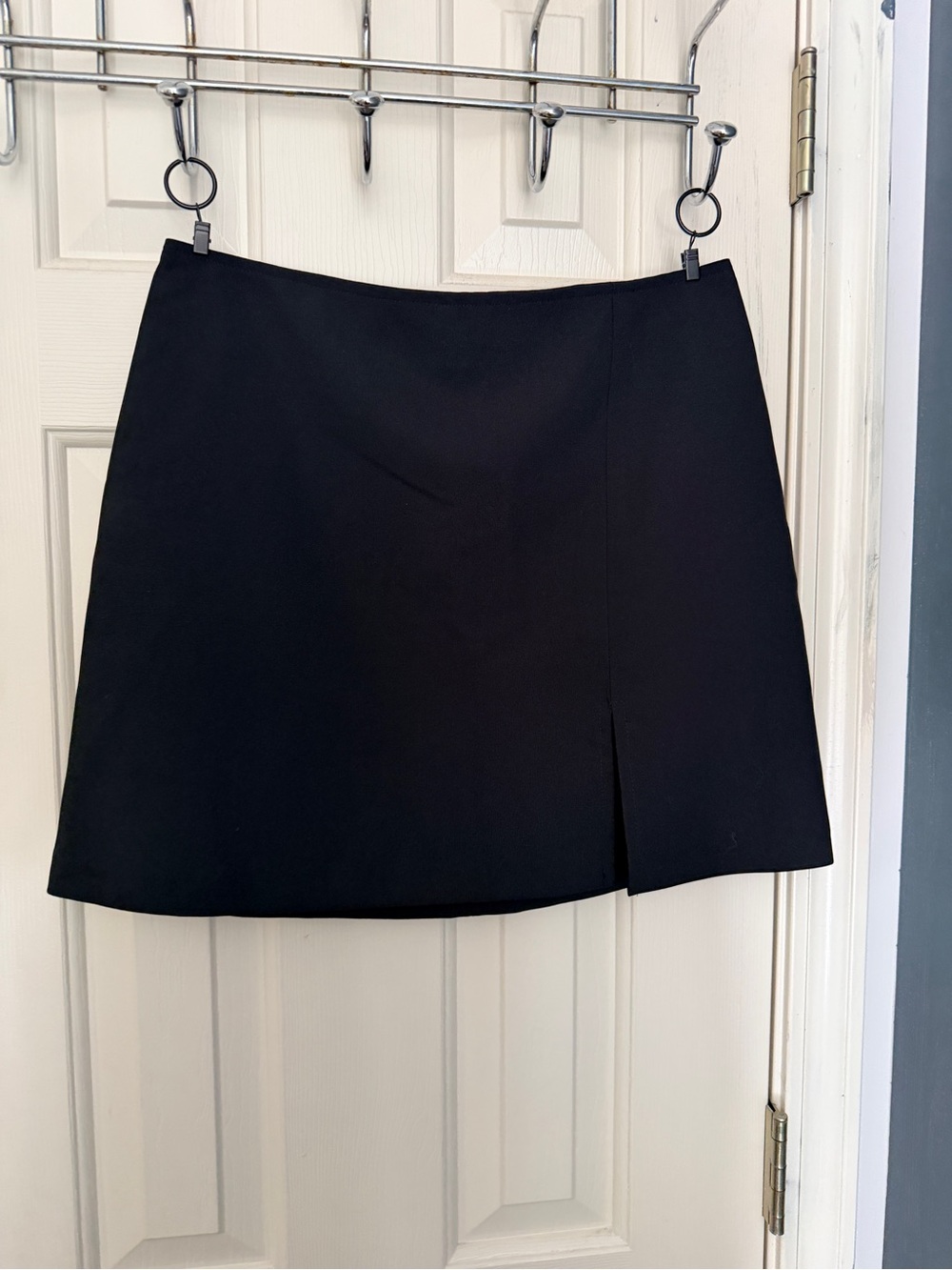 Star City Black Mini Skirt with Front Slit